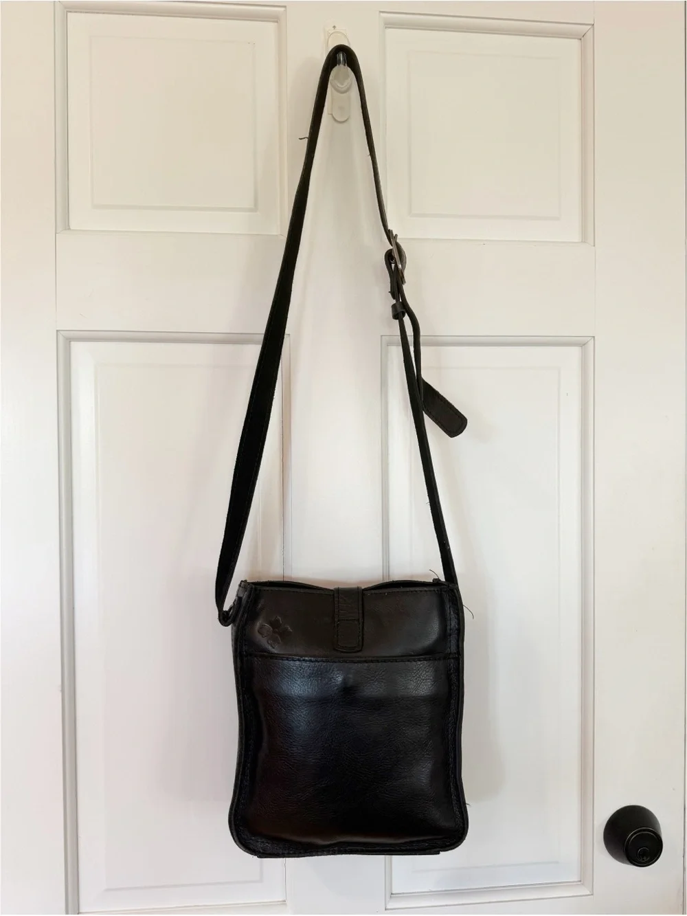 Patricia Nash Venezia Black Leather Pouch Crossbody Bag